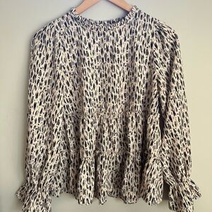 Elegant Black and Taupe Women's Top